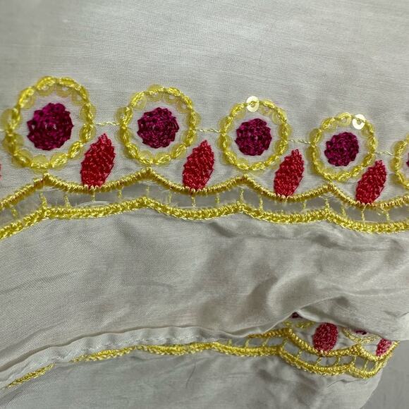 Trina Turk Top crochet design drawstring short sleeve - Picture 7 of 8